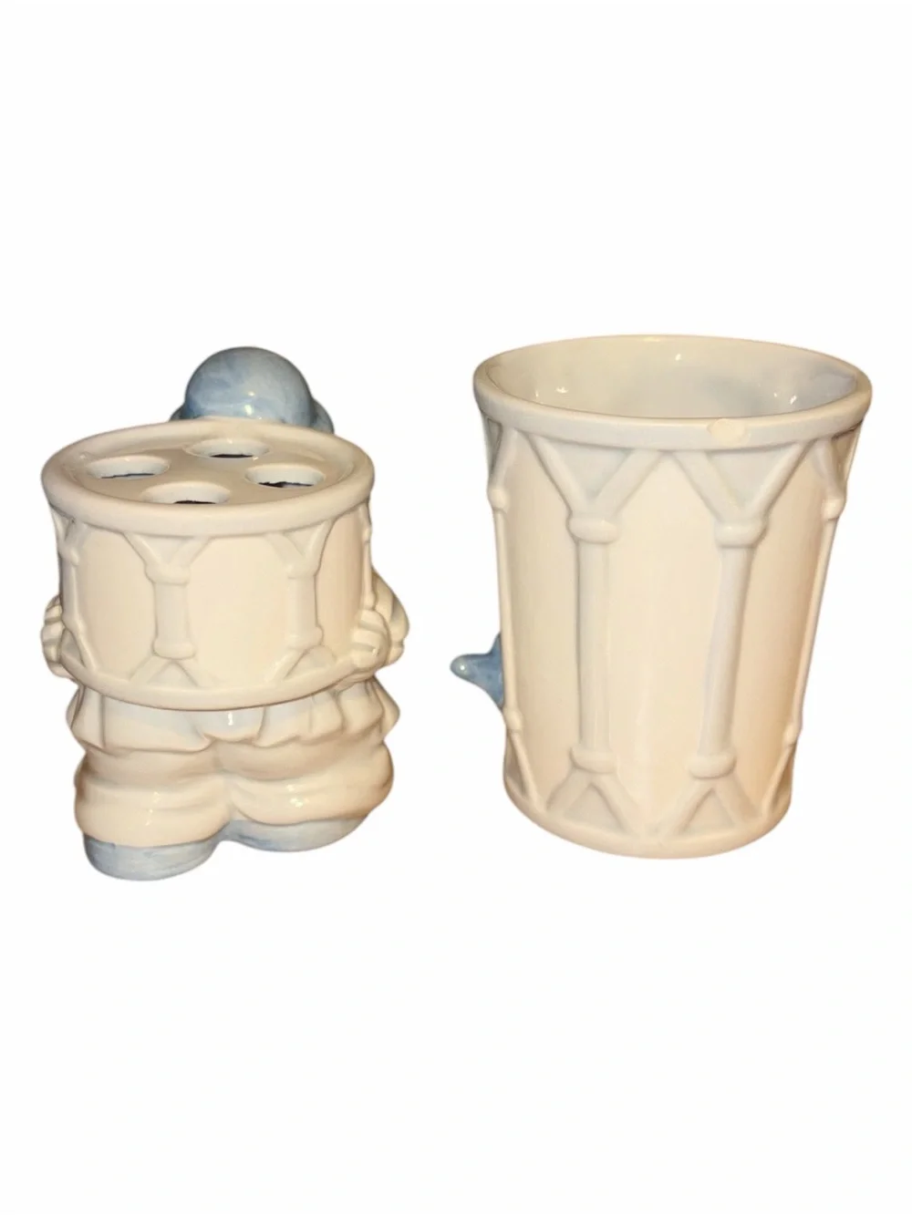 Fitz and Floyd Ceramic Seal and Clown Bathroom toothbrush holder & cup